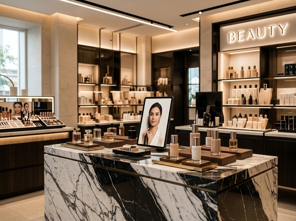 Luxury retail beauty display counter