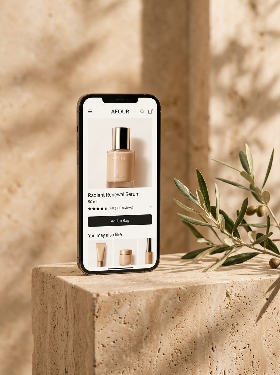 AFOUR Mobile PDP on Travertine Stone