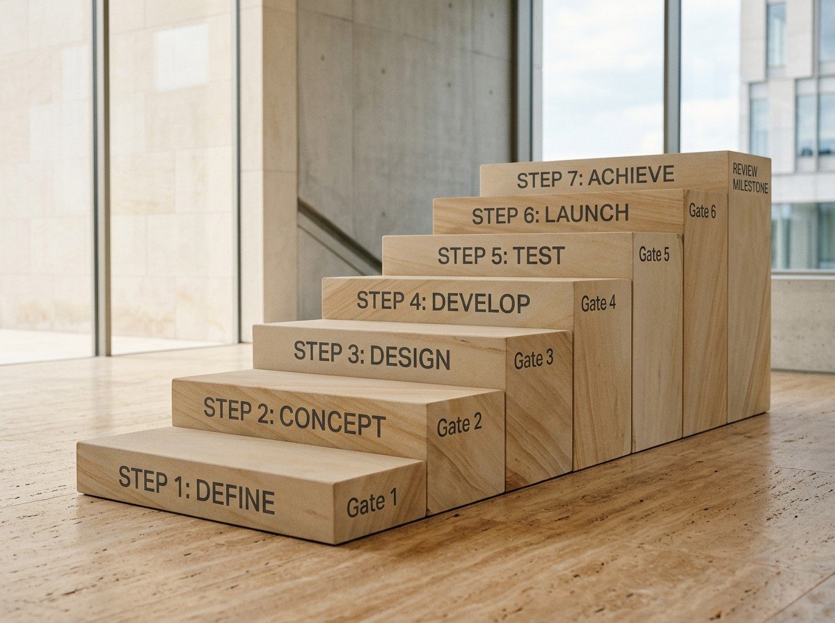 Stepped stage-gate blocks