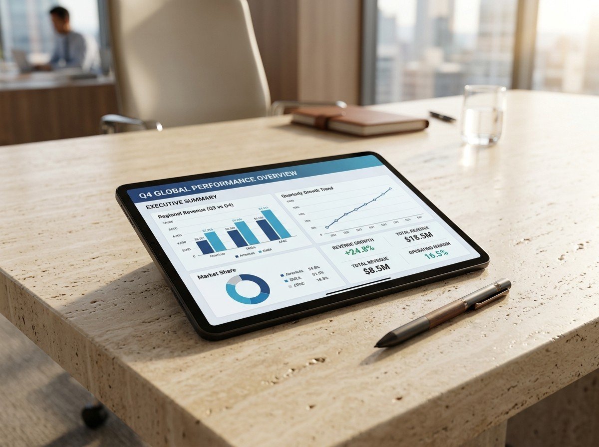 Executive commercial reporting tablet