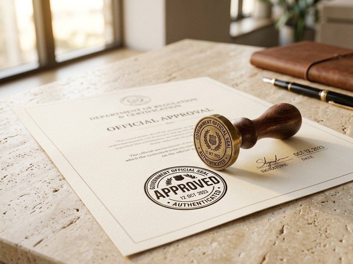 Official approval stamp seal